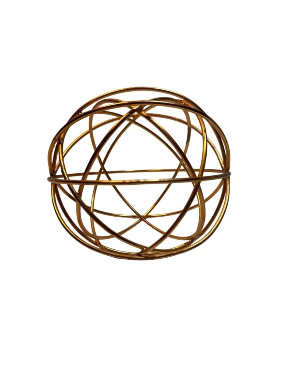 Copper Metal Orb Decorative Table Accent Centerpiece Sphere Modern Design